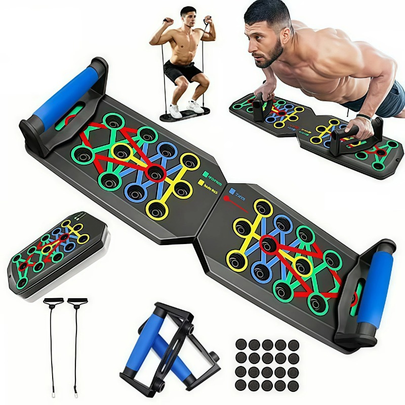 Sports Equipment Names - Plataforma Dobrável para Flexões com Faixas